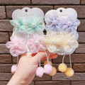 New Arrival Summer Cute Sweet Kids Fashion Princess Girls Flower Hair Clips 2pc Set With Card for Children Hair Accessories