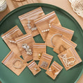 Clear PVC Wood Pattern Jewelry Pouch Bracelet Necklace Ring Earring Chain Storage Bag Zip Lock Package