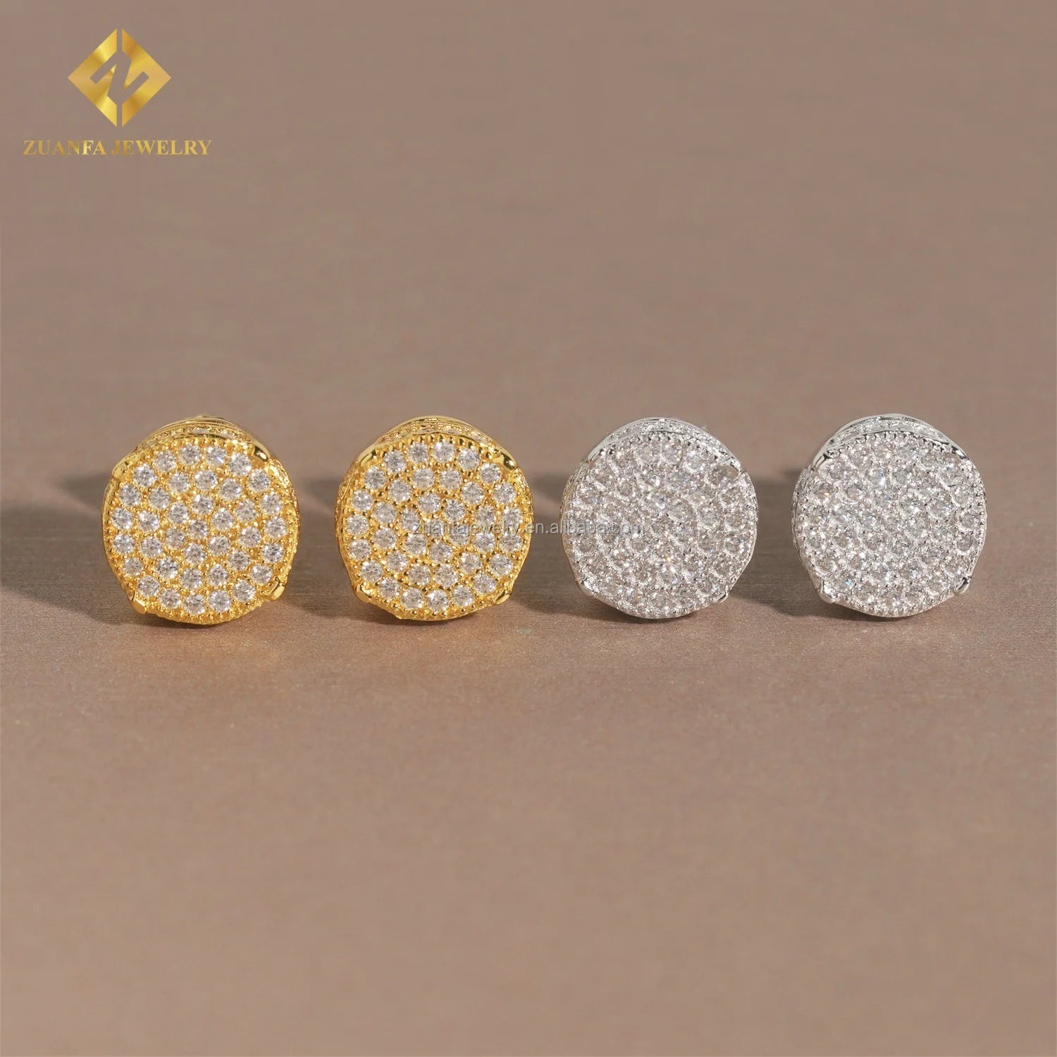 Pass Diamond Tester Bulk Stock Best Selling Hip Hop Rapper 925 Sterling Silver VVS1 Moissanite Stud Earring Screw Back