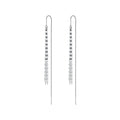 925 Sterling Silver Long Tassel Chain Ear Threader Statement Wholesale Dangle Drop Earrings Fine Jewelry for Women