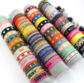 Ethnic Jewelry Friendship Bracelet Embroidered Letter LOGO Woven Wristband Adjustable Size Webbing Tassel Bracelets