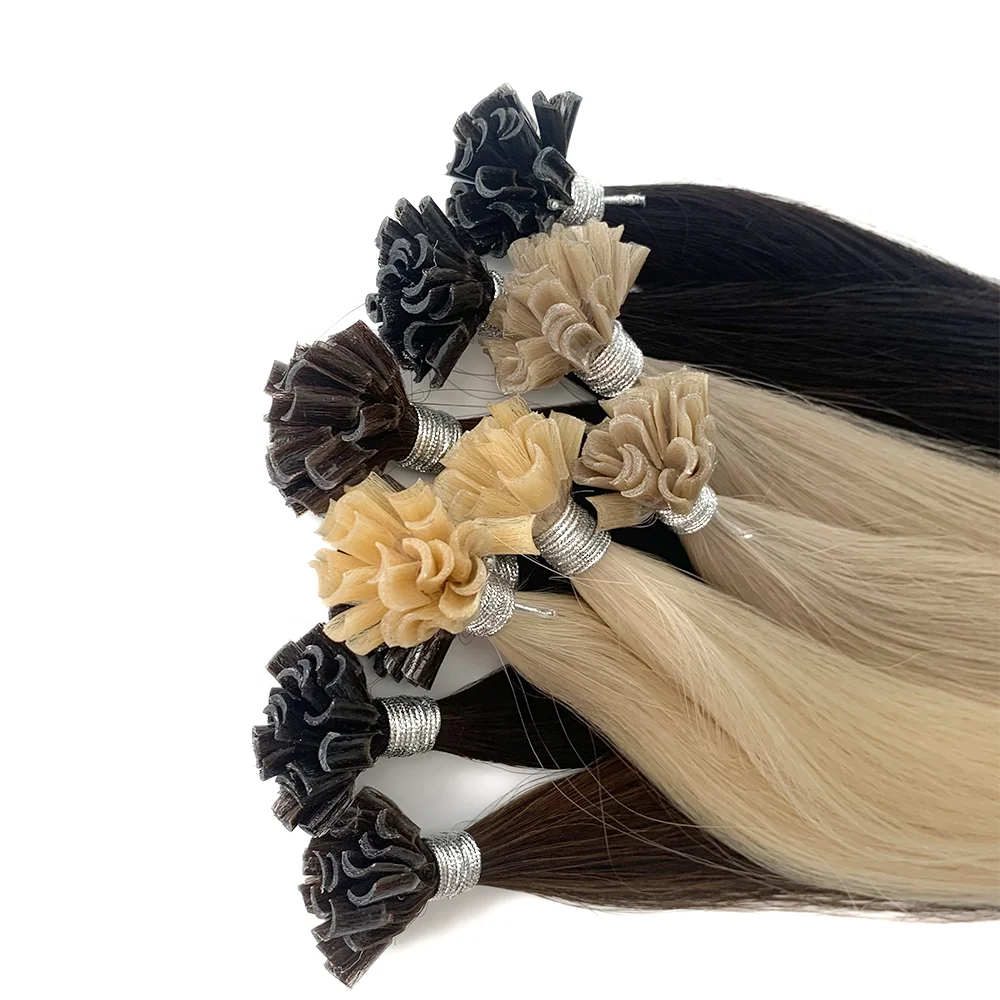 Wholesale 100% Remy Human Hair Extensions Natural Straight Russian Cuticle Aligned U Tip Factory Direct