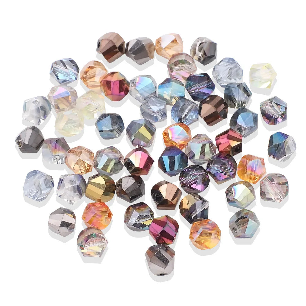 8MM Cut Surface Glass Crystal Twisted Beads Medium Loop Pendant for DIY Making Bracelets Necklaces Jewelry Accessories