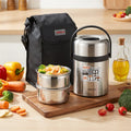 Thermal Vacuum Double Wall Stainless Steel Containers Children School Food Flask with Handle Lid 12-24 Hours Thermal Insulation