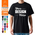 ZYtshirt Custom Logo 150GSM Cotton Crew Neck T-Shirt for Wholesale Bulk Orders with DTG Printing