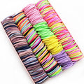 100pcs/Bag Wholesale Custom Korean Elastic Ponytail Holders Thick Hair Kids Hair Accessories Set Multicolor Hair Ties for Women