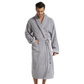 Luxury Solid Thermal 100% Cotton Hotel Spa Robe Plush Absorbent Machine Washable Lapel Collar Terry Velour