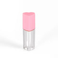 5ml Heart-shaped Pink Mini Clear Cute Empty Plastic Unique Lip Gloss Cosmetic Packaging Screen Printing Custom Logo Tube Brush