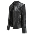 New Leather Jacket Women Spring Autumn OL Stand Collar Motor Biker Coat Pu Outwear Fall Jacket Black Red Female Plus Size Blazer