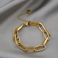 G.T 2022 Cadena Cubana 18K Gold Vacuum Plated Anti-Fade Jewelry Punk 2 Layers Cuban Link Chain and Bracelet