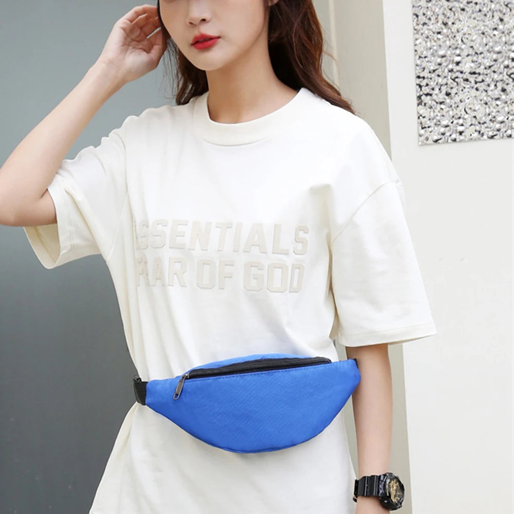 Blue Small Mini Men's Women's High Rise Athletic Sport Running Belt Waist Bum Bag With Adjustable Strap