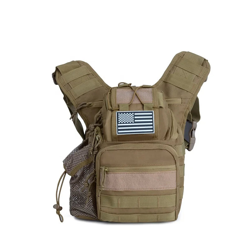 LUPU National Camouflage Tactical Oxford Sling Bag Waterproof Outdoor Sports Shoulder Messenger Bag Polyester Lining