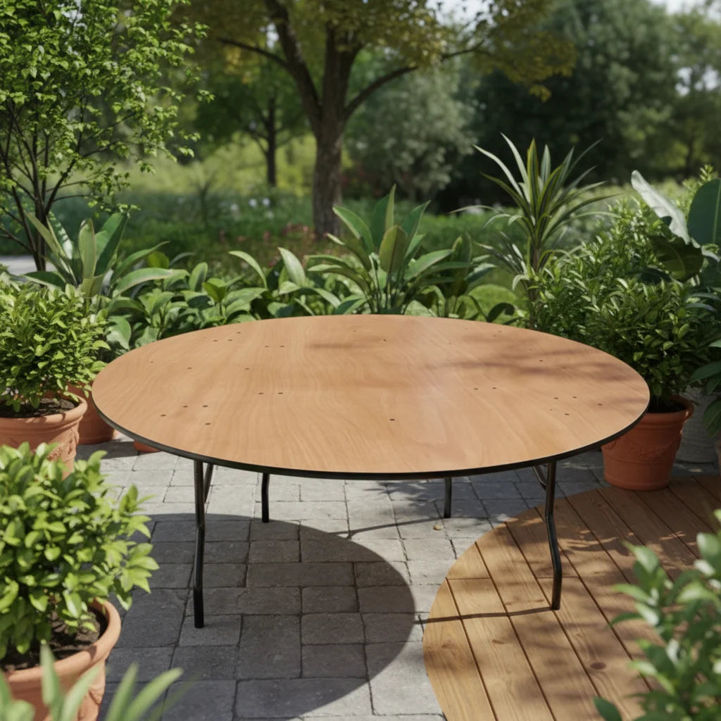 Sunzo Furniture Wholesale Restaurant Wedding Round Dining Banquet Folding Table
