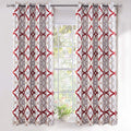 Curtains for Living Room Luxury Long Triple Passed Thermal Insulated Geometric Printing Red Door Blackout 100% Polyester Modern