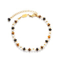 Chris April 316L Stainless Steel Natural Gems Stone Beads Gold Chain Bracelets Women