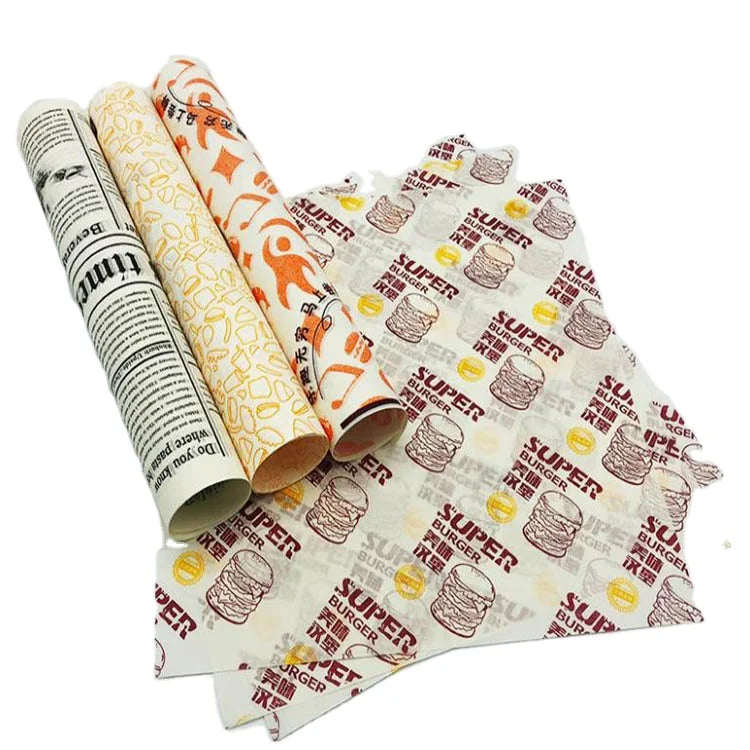 Manufacturer Customized Hamburger Sandwich Wrapping Baking Paper Colorful Disposable Recyclable Environmentally Friendly