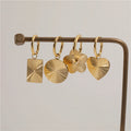 2022 Trendy Earring 18K Gold Plated Heart Flower Circle Rectangle Burst Hoop Stainless Steel Earrings Jewelry Wholesale