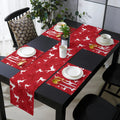 Christmas Table Runner New Year Party Decor Home Red Plaid Dinning Table Runner and Placemat Set
