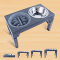 Adjustable Raised Stainless Steel Bowl Elevated Cat Dog Bowl Stand Slow Feeder Dog Bowl for Small Medium Large With Non-Slip