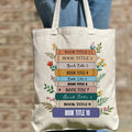 Portable Canvas Tote Bag Letter Embroidery Reusable Book Bag with Handle Heat Transfer Eco-Friendly for Advertising Shopping