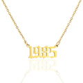 BINSHUO Customize Mens Jewelry Gold Stainless Steel 1970-2025 Initial Year Birthday English Arabic Number Women Pendant Necklace