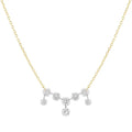 Laser Holed Diamond Necklace Round Brilliant Cut 0.65 Carat Yellow Gold Lab Grown Diamond Necklace for Women Flower