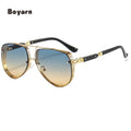 Boyarn Custom New Fashion Designer Luxury Metal Aviation Trendy Oversized Women Men Shades Sun Glasses Sunglasses 2022 Eyewear