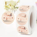 1.5" Round Rose Gold Foil Gold Stamping Thank You Sticker Label Box Sealing Sticker Roll