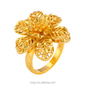 Wholesale Brass Gold-Plated Large Flower Adjustable Ring Open Personality Ring Female Long-Lasting Color Jewelry