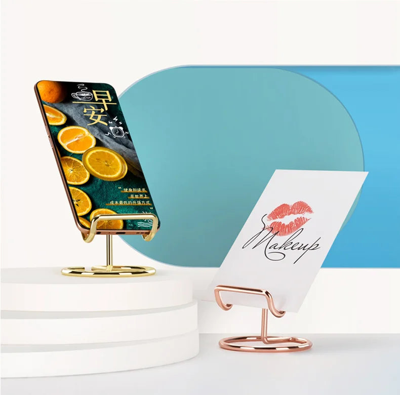 Desktop Shelving Metal & Plastic Simple Phone Holder Stand Mount Multi-Use for Magazine/Photo/Card/Noteboard