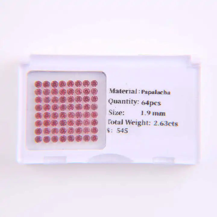 VOAINO 1.9 mm 2.63 Carat 64 Pcs Natural Papalacha Small Size Stones Jewelry Miniature Accessory Embellishments for Necklace