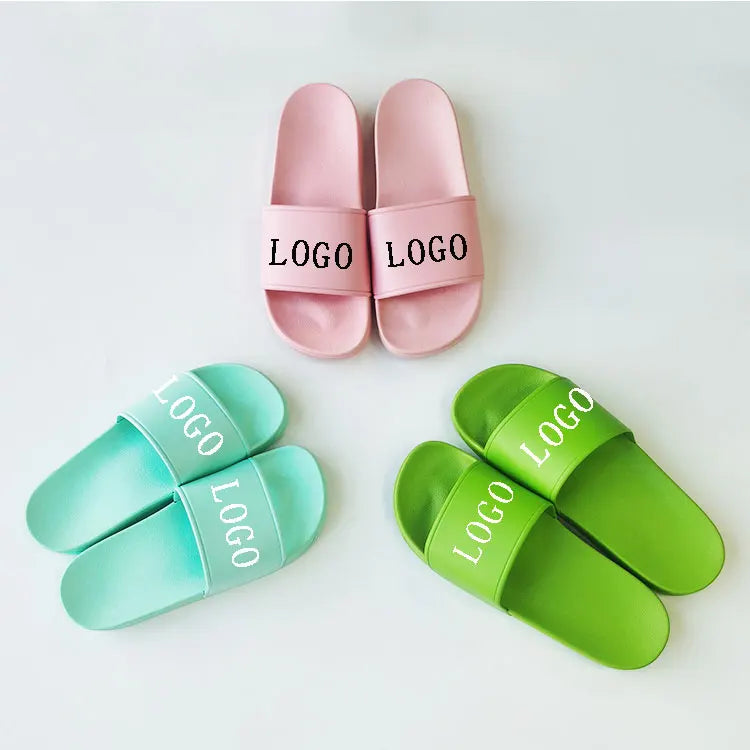 OEM Custom Pink Summer Slides Indoor Footwear PVC Custom Logo Bathroom Slippers Men Blank Outdoor Sporty Beach Low Price Slide