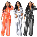 Fashion Boutique Fall Winter 2022 Clothes Stripe 2 Piece Shirt and Pants Sets Outfits
