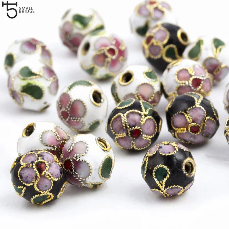 Small Bridge Round 6/8/10/12mm Glass Crystal Enamel Beads for Jewelry Making Diy Bracelets Women Loose Spacer Trendy Wholesale