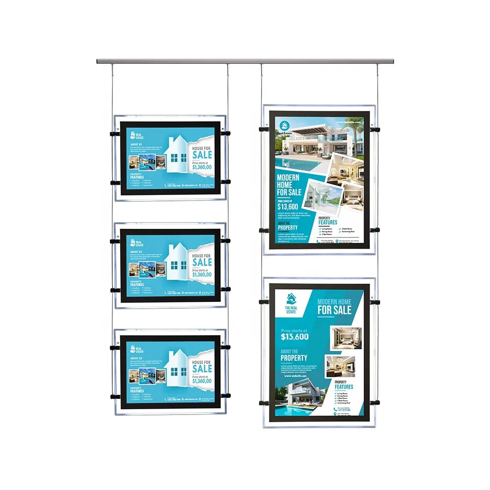 New Ad Idea Acrylic Transparent High Brightness Power-Saving Ultra Slim Eco-Friendly Display Board Hanging Shop Sign Window