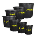 Sustainable Recycled Plastic Nursery Flower Pots 1-9 Gallon Eco-Friendly Lightweight Durable Drainage Hole Home Garden