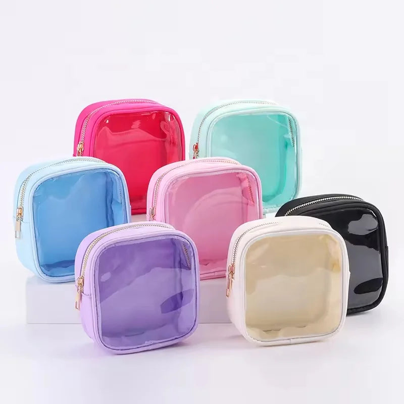 Wholesale Makeup Pouch PVC Clear Front Toiletry Bags Storage Zipper Pouch Cosmetic Bag