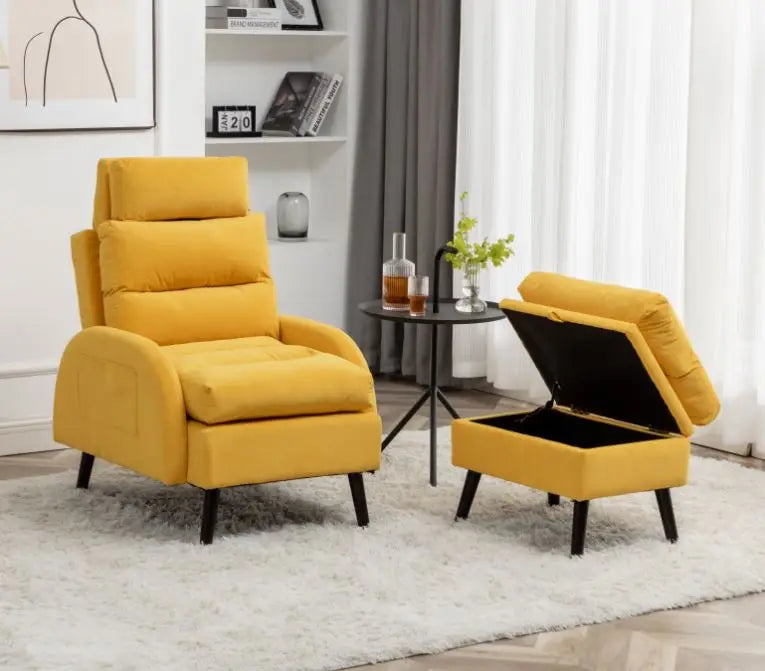 Single Convertible Reclining Upholstered Storage Sofa Bed Folding Futon Living Room Bedroom Feature Hotels Fabric