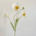 2024 Cheap Wholesale Indoor Christmas Home Table Decoration Plastic Silk Handmade 4 Head Poppies Artificial Purple Flower