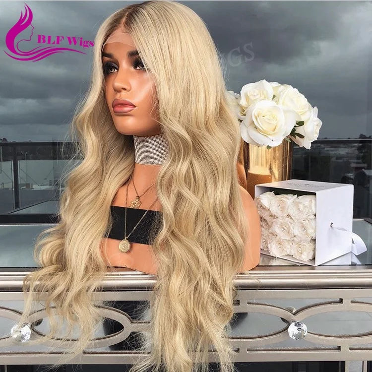 Transparent HD for Swiss Lace Water Wave 13x6 European Hair Wig Ash Blonde Glueless Lace Front with Human Hair 100% Virgin Hair