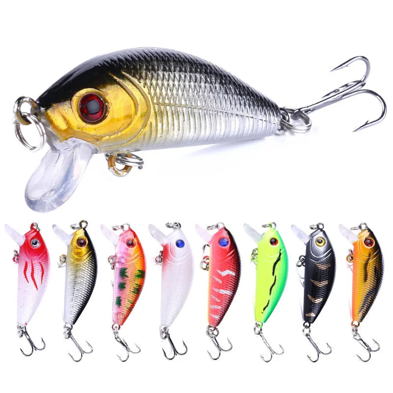 Factory Wholesale Floating Crank Bait Small Lifelike Fishing Minnow Lure Fat WithTongue Board for Saltwater Freshwater
