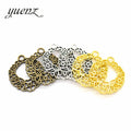 YuenZ Antique Silver Color Hollow Flower Charms Pendants DIY Jewelry for Necklace Bracelet Making Accessaries 30*25mm Q101