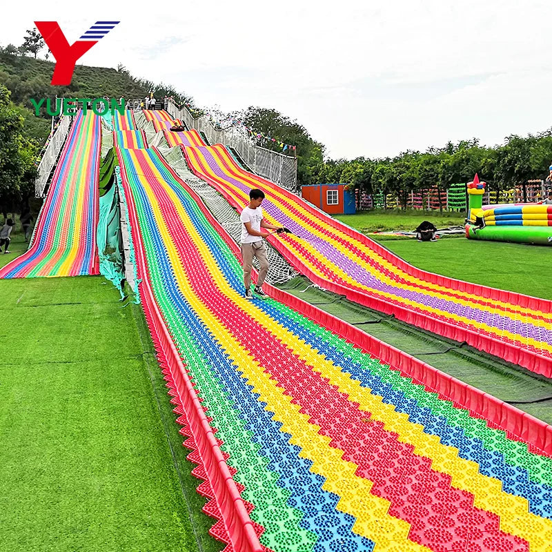 Commercial Kids Rainbow Dry Slide Amusement Outdoor Playground Equipment