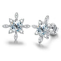 Gra Sparkling Moissanite Diamond 0.5CT Unusual Snowflake Stud Earring for Women 925 Sterling Silver Wedding Party Luxury Jewelry