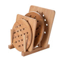 Bamboo Round Contemporary Table Mats Tableware Cup Mat Tea Set Eco-Friendly Coasters Cutlery Restaurant Bowl