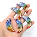 New Natural 7 Chakra Amethyst Crescent Moon Crystal Healing Stone Craft for Home GIft Decoration Souvenir