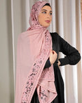 High Quality Women's Lace Shawl Solid Plain Bubble Chiffon Hijab Thick Heavy Chiffon Muslim Georgette Scarf Malaysia Logo