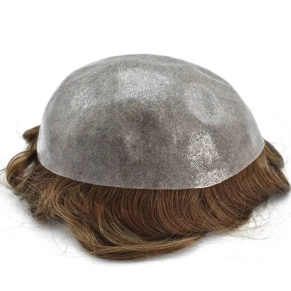 LONGFOR Best Quality Men's Hair Toupee Thin Skin Base Short Hair System Unit 0.08-0.10mm Realistic Skin Factory-Supplier Silk