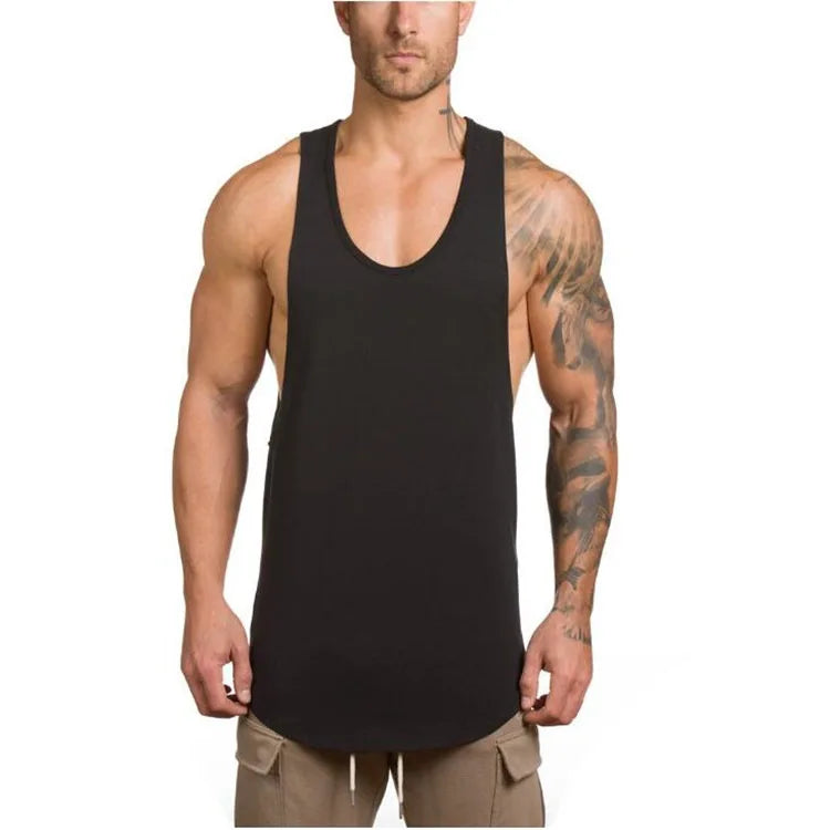 Men's Plus Size Singlet Casual Summer Tank Tops Blank Casual Bodybuilding Gym Cotton Vest