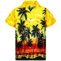 Custom Design Mens Sublimation Printed Button and Short Sleeve up Floral Print Hawaiian Shirt